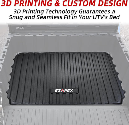 Bed Mat Liner Compatible with Polaris Ranger 1000 Crew 1000 Crew XP 1000 XP Kinetic 2018-2025 All Weather Rear Cargo Mats TPE Accessories