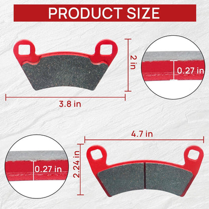 Upgraded Polaris Brake Pads Front and Rear Compatible With 2012-2018 Ranger XP 900, 2008-2013 500 700 800, 2014-2017 Diesel, 2010-2015 EV - 4 Sets Ceramic