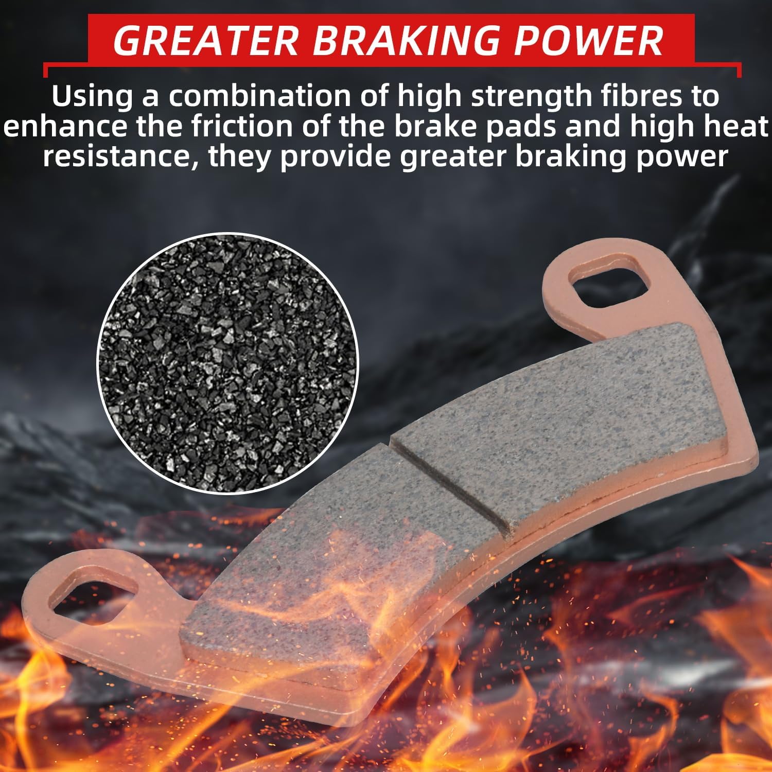 Upgraded Brake Pads Front and Rear Compatible with Polaris Ranger XP 1000 2018-2023 General 1000 EPS 2016-2023 Ranger Crew XP 1000 RZR 4 900 S4 1000 4 Sets Sintered Copper OE 2205949