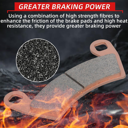 Upgraded Brake Pads Front and Rear Compatible with Polaris Ranger XP 1000 2018-2023 General 1000 EPS 2016-2023 Ranger Crew XP 1000 RZR 4 900 S4 1000 4 Sets Sintered Copper OE 2205949
