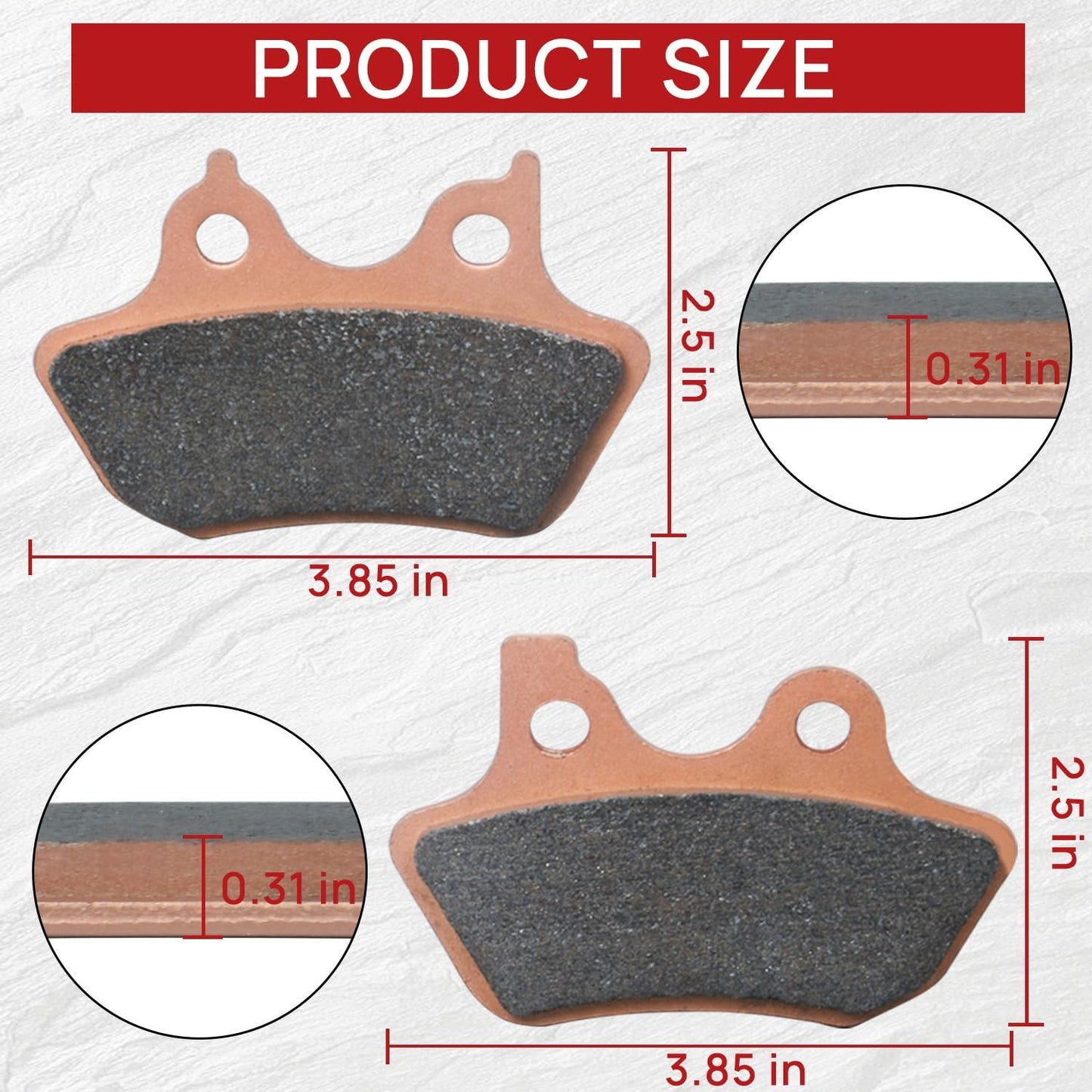 Brake Pads Front and Rear Compatible with 2000-2007 Harley Davidson Electra Glide Ultra Classic Road King Fatboy Heritage Softail Night Train Sintered Copper 3 sets FA400
