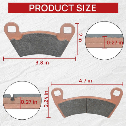 Upgraded Brake Pads Front and Rear Compatible with 2012-2018 Polaris Ranger XP 900 2008-2013 Polaris Ranger 500 700 800 2014-2017 Ranger Diesel 2010-2015 Ranger EV 4 Sets Sintered Copper