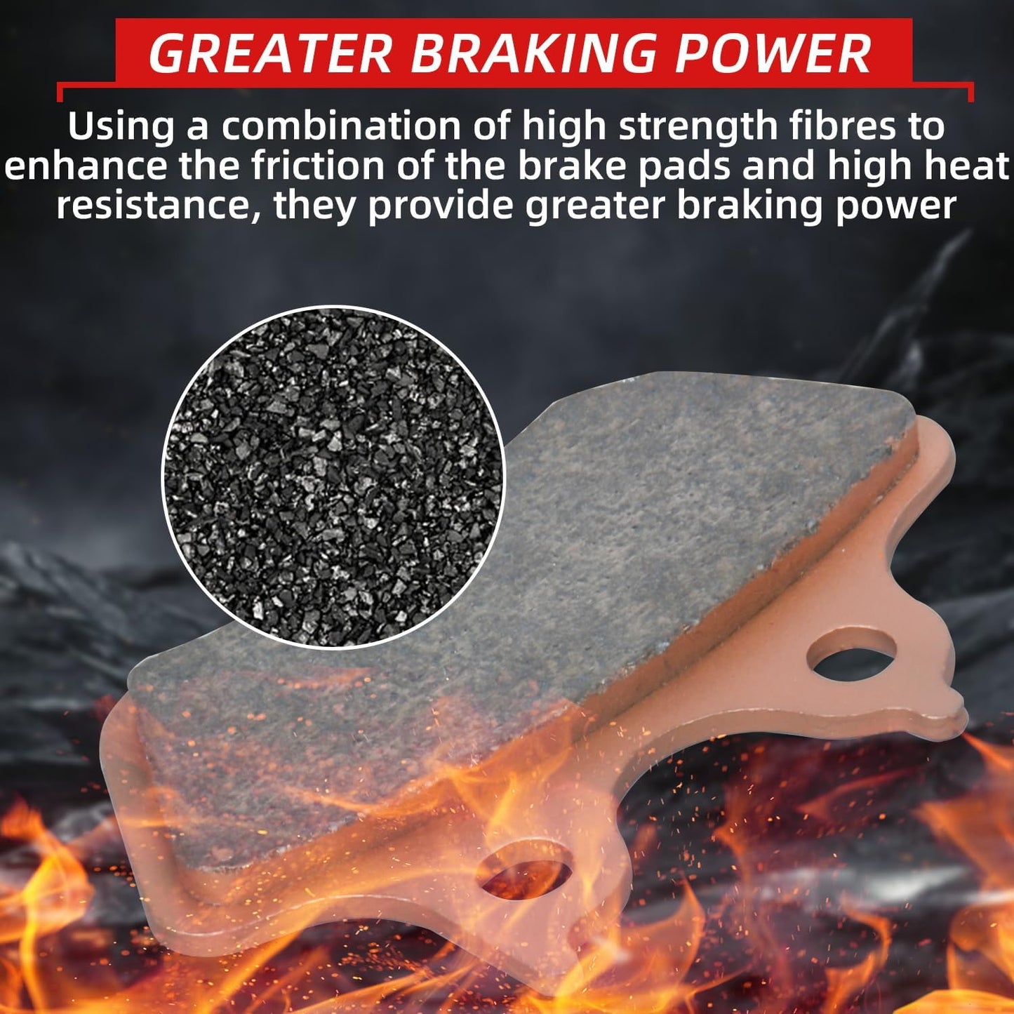 Brake Pads Front and Rear Compatible with 2000-2007 Harley Davidson Electra Glide Ultra Classic Road King Fatboy Heritage Softail Night Train Sintered Copper 3 sets FA400