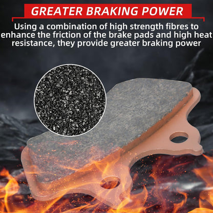 Brake Pads Front and Rear Compatible with 2000-2007 Harley Davidson Electra Glide Ultra Classic Road King Fatboy Heritage Softail Night Train Sintered Copper 3 sets FA400