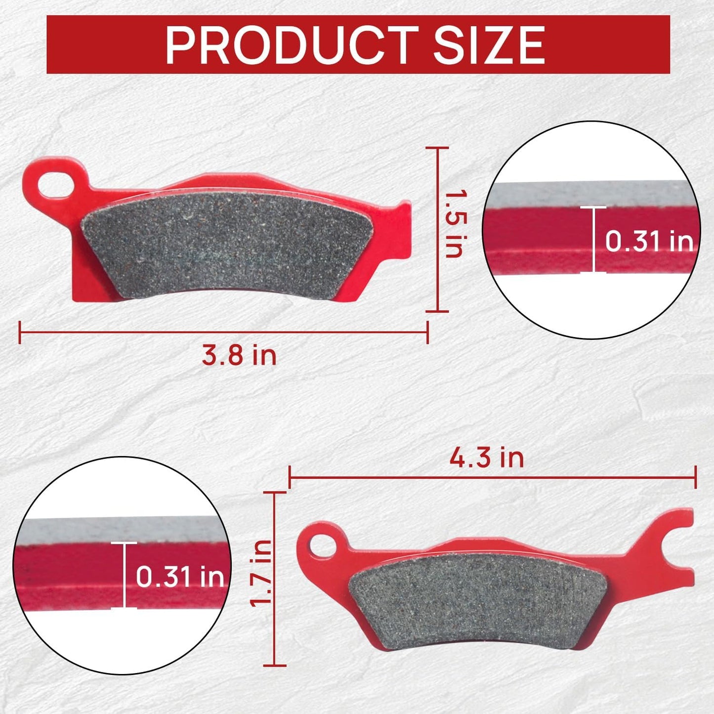 Brake Pads Front and Rear Compatible with Can-Am Outlander 450 500 570 650 800R 850 1000 EFI XT XT-P XMR DPS Max XT/XT-P/XMR/DPS Ceramic 3 sets 705601014