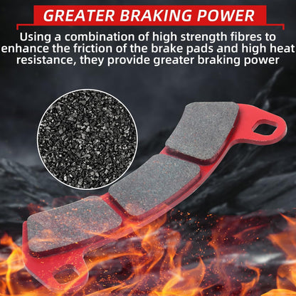 Upgraded Brake Pads Compatible with Polaris SxS RZR Turbo 2016-2021 4 Sets Ceramic FA452 FA680 OE 2206231 2208162 Front and Rear