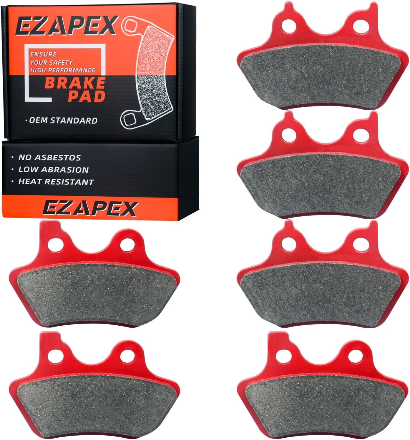 Brake Pads Front and Rear Compatible with 2000-2007 Harley Davidson Electra Glide Ultra Classic Road King Fatboy Heritage Softail Night Train Ceramic 3 sets FA400