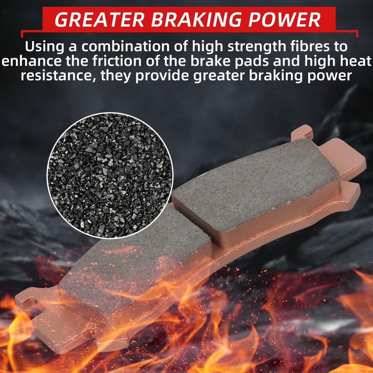 Brake Pad Front and Rear Compatible with 2016-2023 Honda Pioneer 1000&1000-5 2019-2023 Talon1000R&1000X Sintered Copper 4 Sets 06451-HL4-A01