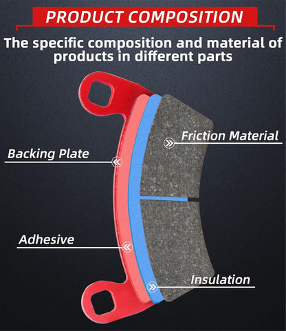 Upgraded Brake Pads Compatible with Polaris SxS RZR Turbo 2016-2021 4 Sets Ceramic FA452 FA680 OE 2206231 2208162 Front and Rear