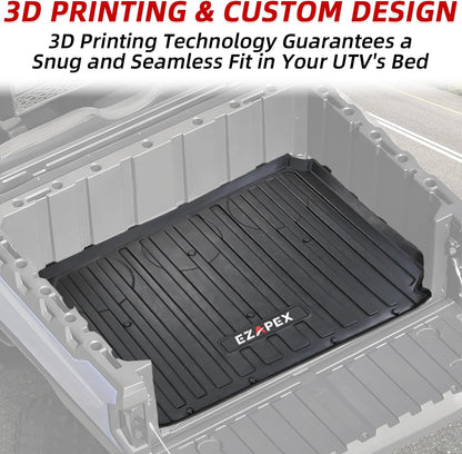 Bed Mat Liner Compatible with Polaris Ranger Crew SP 570 Ranger SP 570 2022 2023 2024 2025 TPE All Weather Protector Rear Cargo Box Liner Accessories