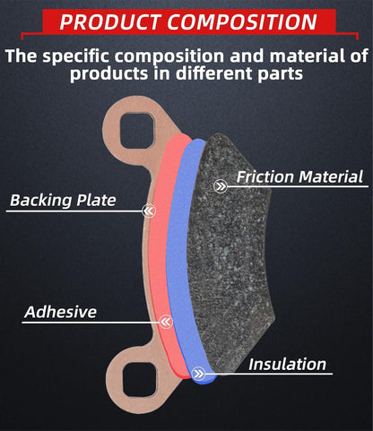 Brake Pads Front and Rear Compatible with Polaris Sportsman 450 500 700 800 4x4 Scrambler 500 400 Trail Blazer 250 330 Magnum 330 500 Trail Boss 330 Xpedition 325 3 Sets Sintered Copper