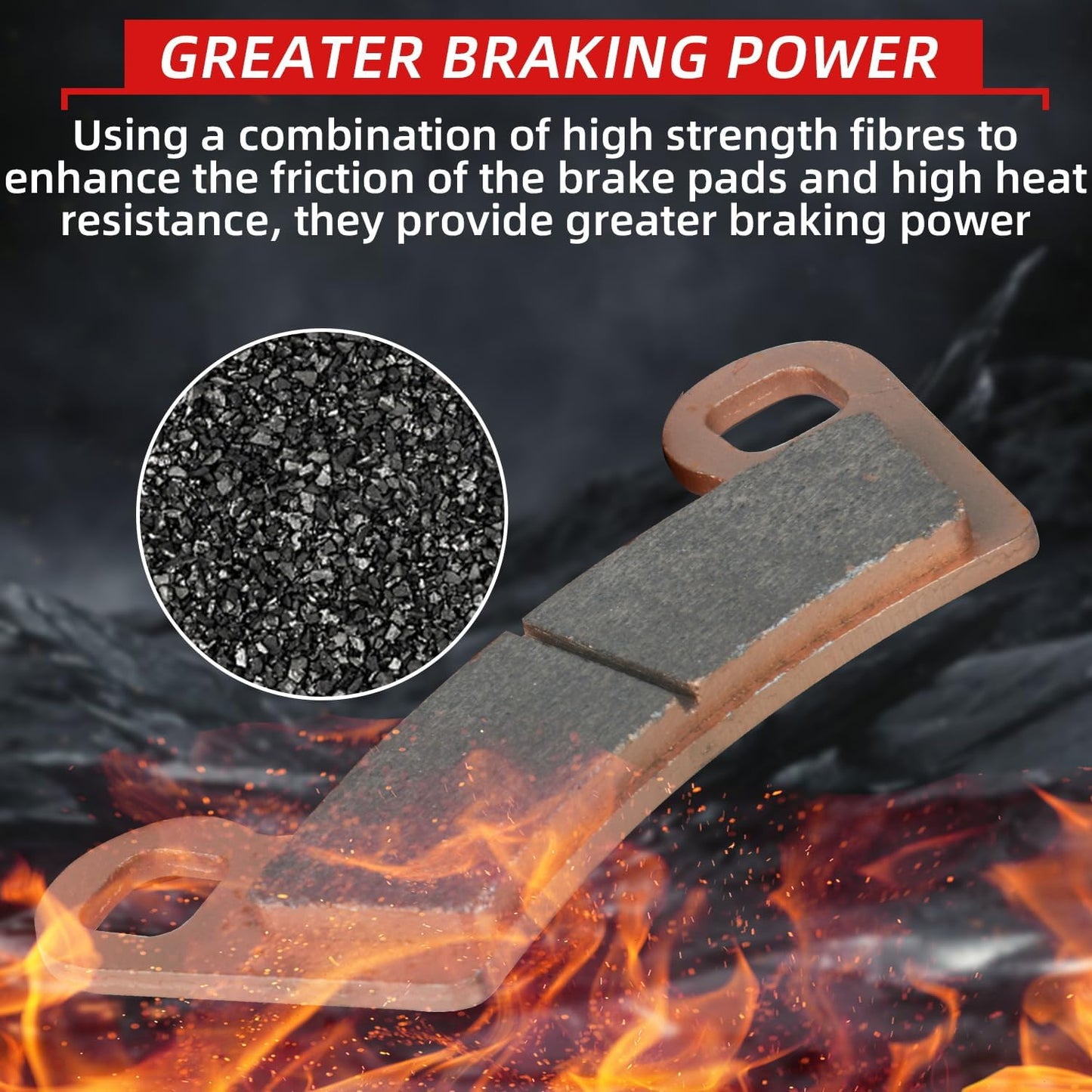 Brake Pads Front and Rear Compatible with Polaris RZR 800 2008-2014 800 EPS 2010-2014 570 EPS 2013-2015 4 Sets Sintered Copper FA456 FA159