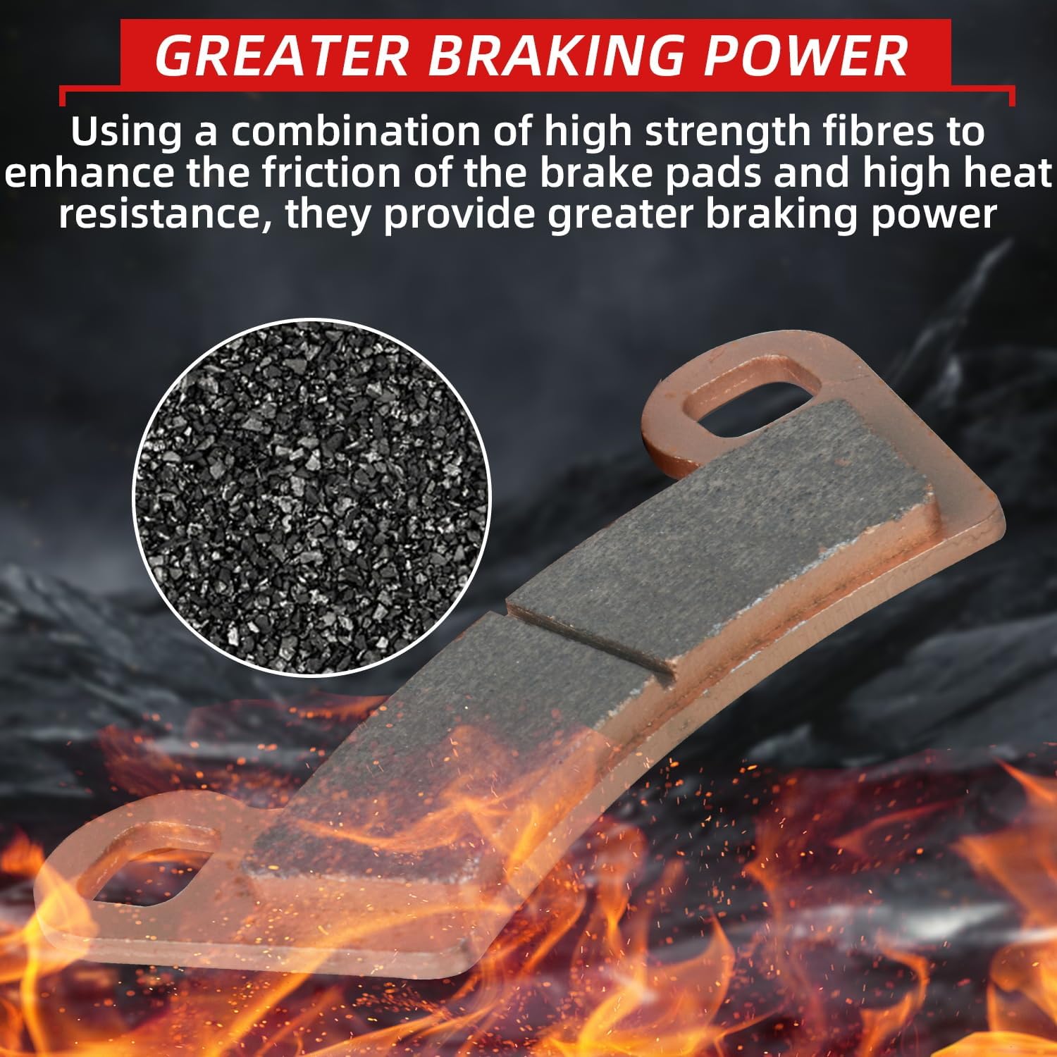 Brake Pads Front and Rear Compatible with Polaris RZR 800 2008-2014 800 EPS 2010-2014 570 EPS 2013-2015 4 Sets Sintered Copper FA456 FA159