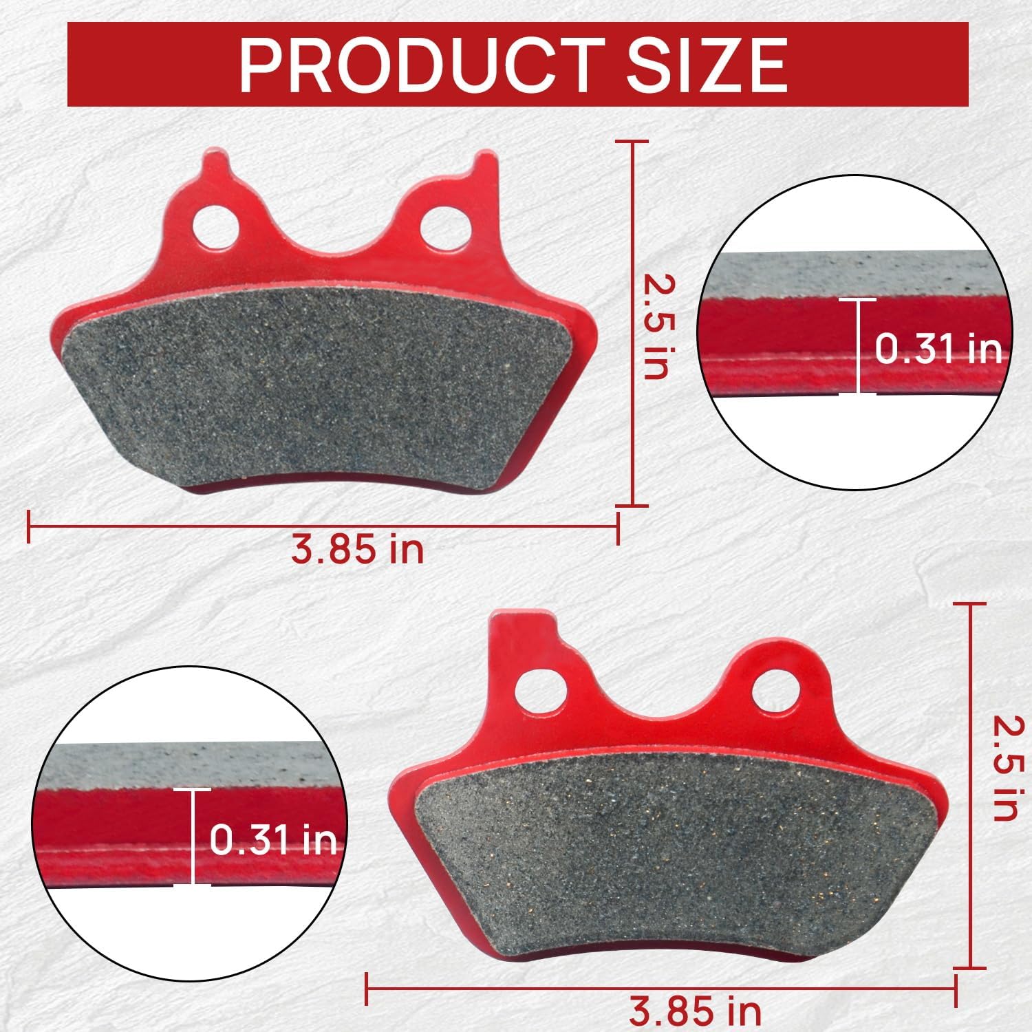 Brake Pads Front and Rear Compatible with 2000-2007 Harley Davidson Electra Glide Ultra Classic Road King Fatboy Heritage Softail Night Train Ceramic 3 sets FA400