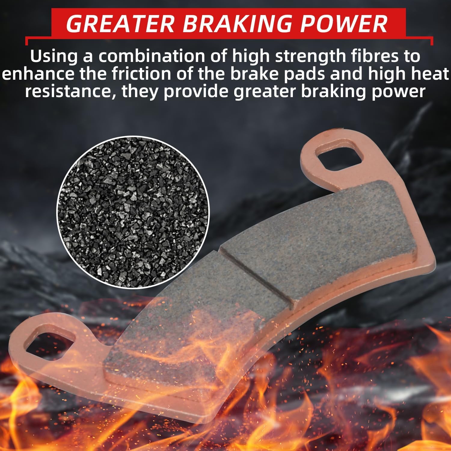 Upgraded Brake Pads Compatible with Polaris SxS RZR Turbo 2016-2021 4 Sets Sintered Copper FA452 FA680 OE 2206231 2208162 Front and Rear