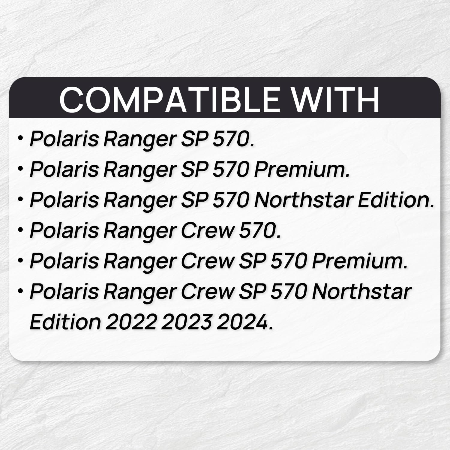 Bed Mat Liner Compatible with Polaris Ranger Crew SP 570 Ranger SP 570 2022 2023 2024 2025 TPE All Weather Protector Rear Cargo Box Liner Accessories