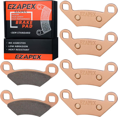 Brake Pads EZAPEX Front and Rear Compatible with Polaris Sportsman 570 500 450 400 800 2009-2020 Touring 570 2017-2024 3 Sets Sintered Copper FA475 FA159