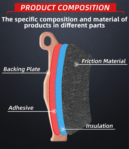 Brake Pads Front and Rear Compatible with Can-Am Outlander 450 500 570 650 800R 850 1000 EFI XT XT-P XMR DPS Max XT/XT-P/XMR/DPS Sintered Copper 3 sets 705601014