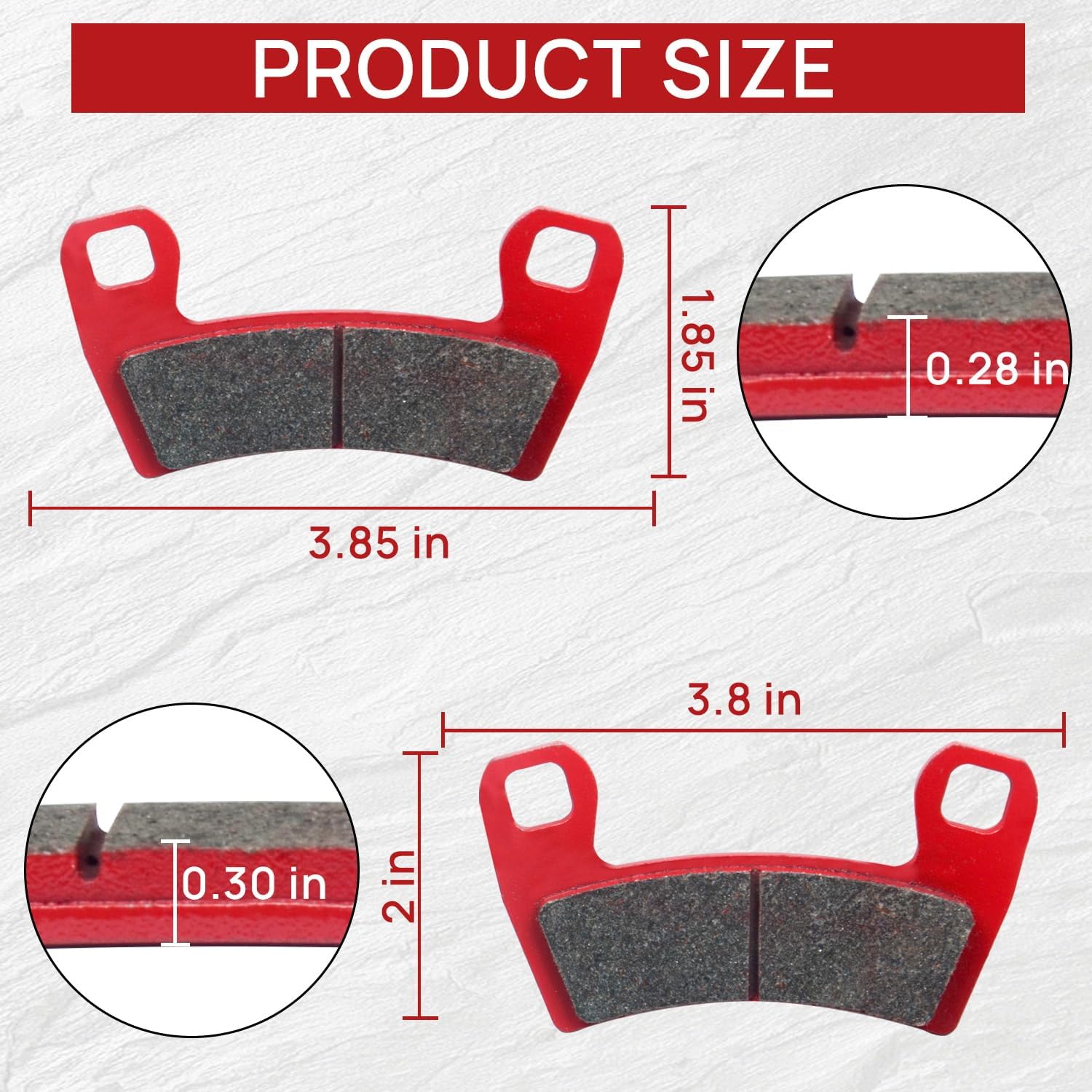 Brake Pads Front and Rear Compatible with Polaris RZR S 900 2015-2020 1000 PS EU Tractor Zug 2017-2020 4 Sets Sintered Copper 2206025
