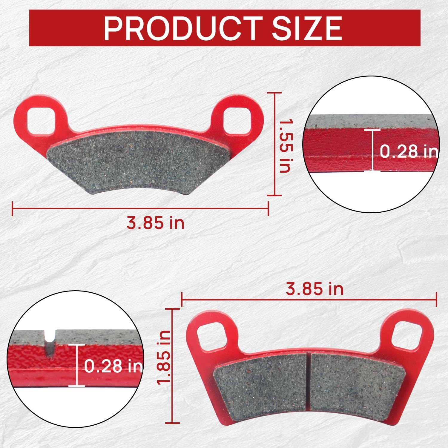 Brake Pads Front and Rear Compatible with Polaris RZR 800 2008-2014 800 EPS 2010-2014 570 EPS 2013-2015 4 Sets Ceramic FA456 FA159