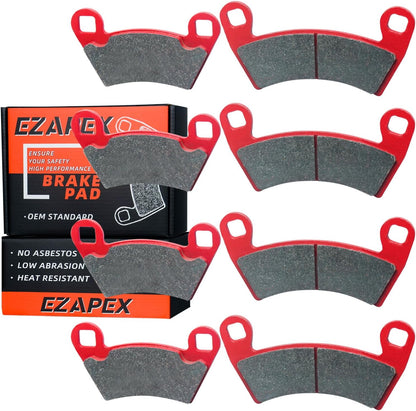 Upgraded Polaris Brake Pads Front and Rear Compatible With 2012-2018 Ranger XP 900, 2008-2013 500 700 800, 2014-2017 Diesel, 2010-2015 EV - 4 Sets Ceramic
