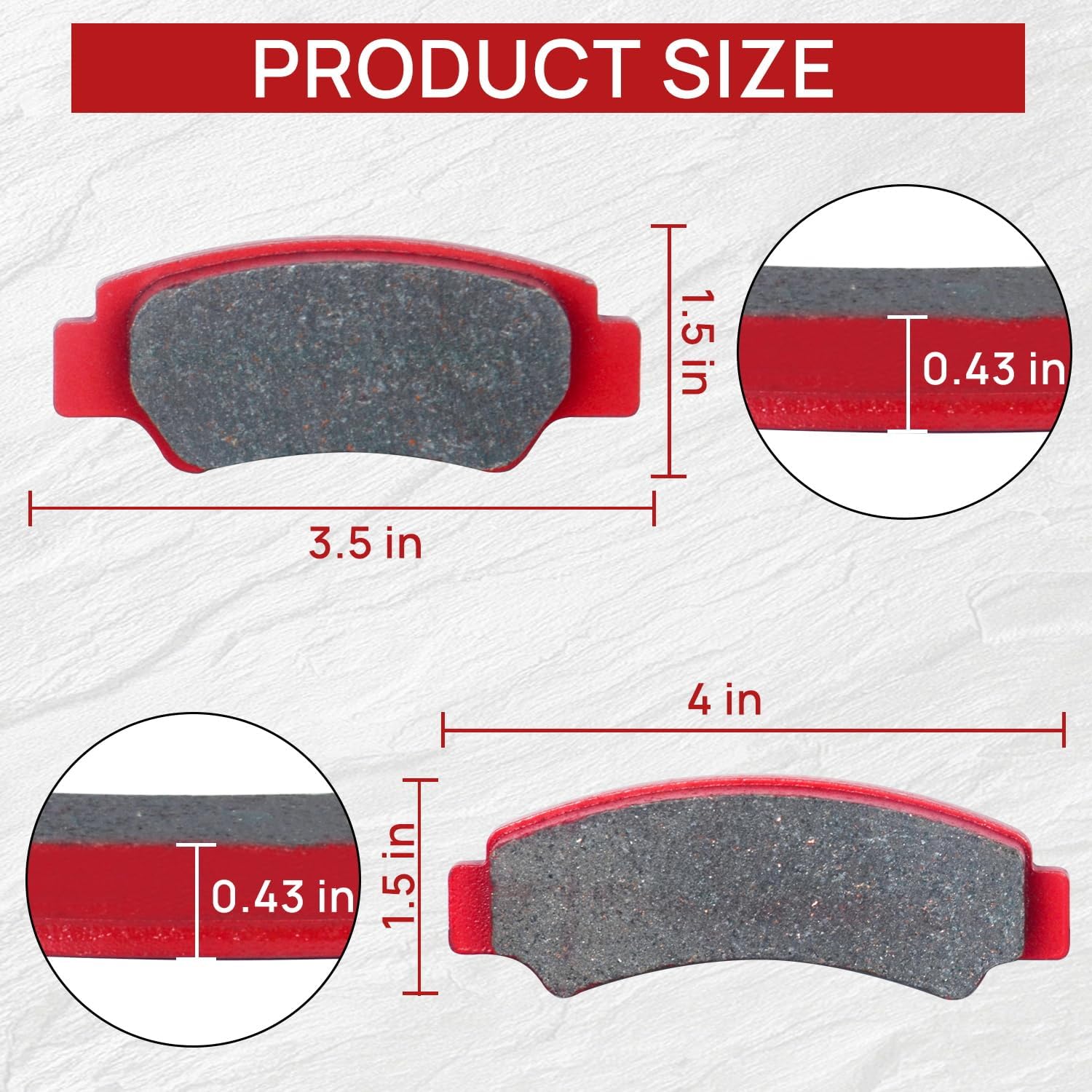 Brake Pad Front and Rear Compatible with Compatible with CF MOTO CFORCE 1000 2021-2024 CFORCE 800XC 2019-2024 CFORCE 600 2020-2024 Ceramic