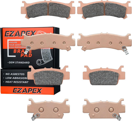 Brake Pad Front and Rear Compatible with 2016-2023 Honda Pioneer 1000&1000-5 2019-2023 Talon1000R&1000X Sintered Copper 4 Sets 06451-HL4-A01