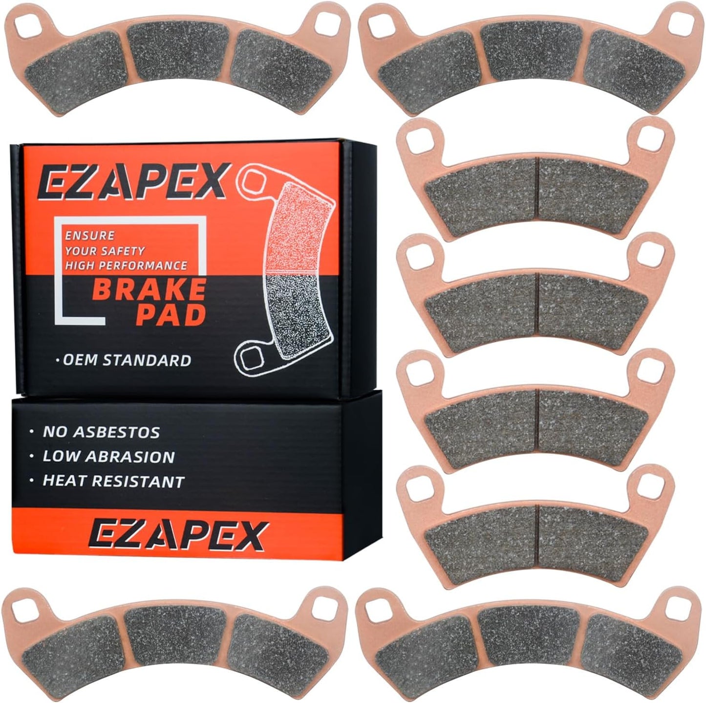 Upgraded Brake Pads Compatible with Polaris SxS RZR Turbo 2016-2021 4 Sets Sintered Copper FA452 FA680 OE 2206231 2208162 Front and Rear