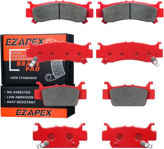 Brake Pad Front and Rear Compatible with 2016-2023 Honda Pioneer 1000&1000-5 2019-2023 Talon1000R&1000X Ceramic 4 Sets 06451-HL4-A01