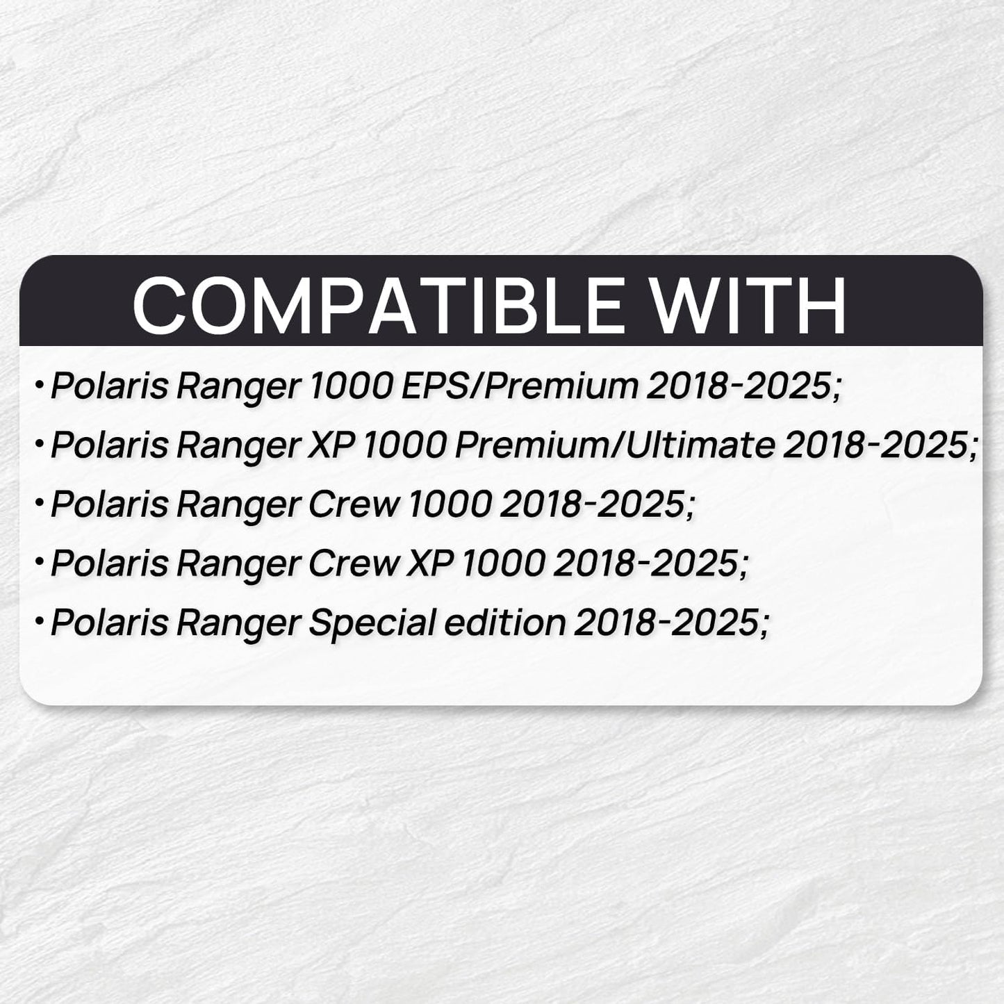 Bed Mat Liner Compatible with Polaris Ranger 1000 Crew 1000 Crew XP 1000 XP Kinetic 2018-2025 All Weather Rear Cargo Mats TPE Accessories
