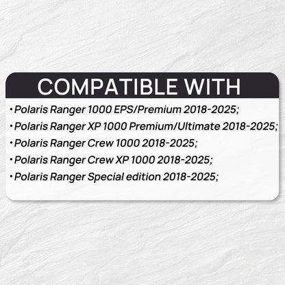 Bed Mat Liner Compatible with Polaris Ranger 1000 Crew 1000 Crew XP 1000 XP Kinetic 2018-2025 All Weather Rear Cargo Mats TPE Accessories