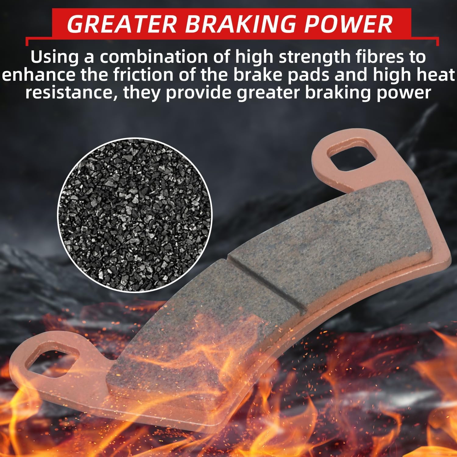 Upgraded Brake Pads Front and Rear Compatible with 2012-2018 Polaris Ranger XP 900 2008-2013 Polaris Ranger 500 700 800 2014-2017 Ranger Diesel 2010-2015 Ranger EV 4 Sets Sintered Copper