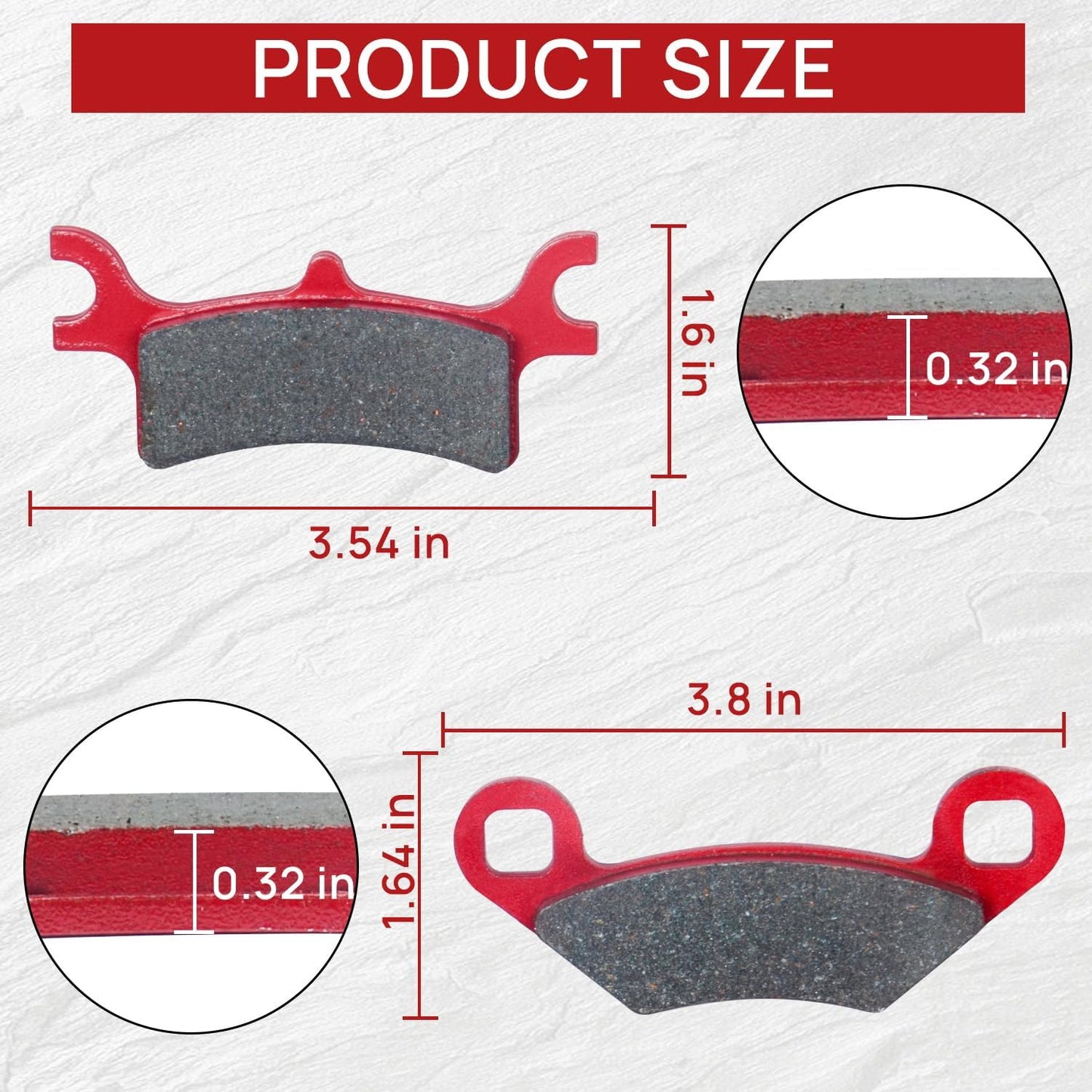 Brake Pads Front and Rear Compatible with Polaris Sportsman 450 500 700 800 4x4 Scrambler 500 400 Trail Blazer 250 330 Magnum 330 500 Trail Boss 330 Xpedition 325 3 Sets Ceramic
