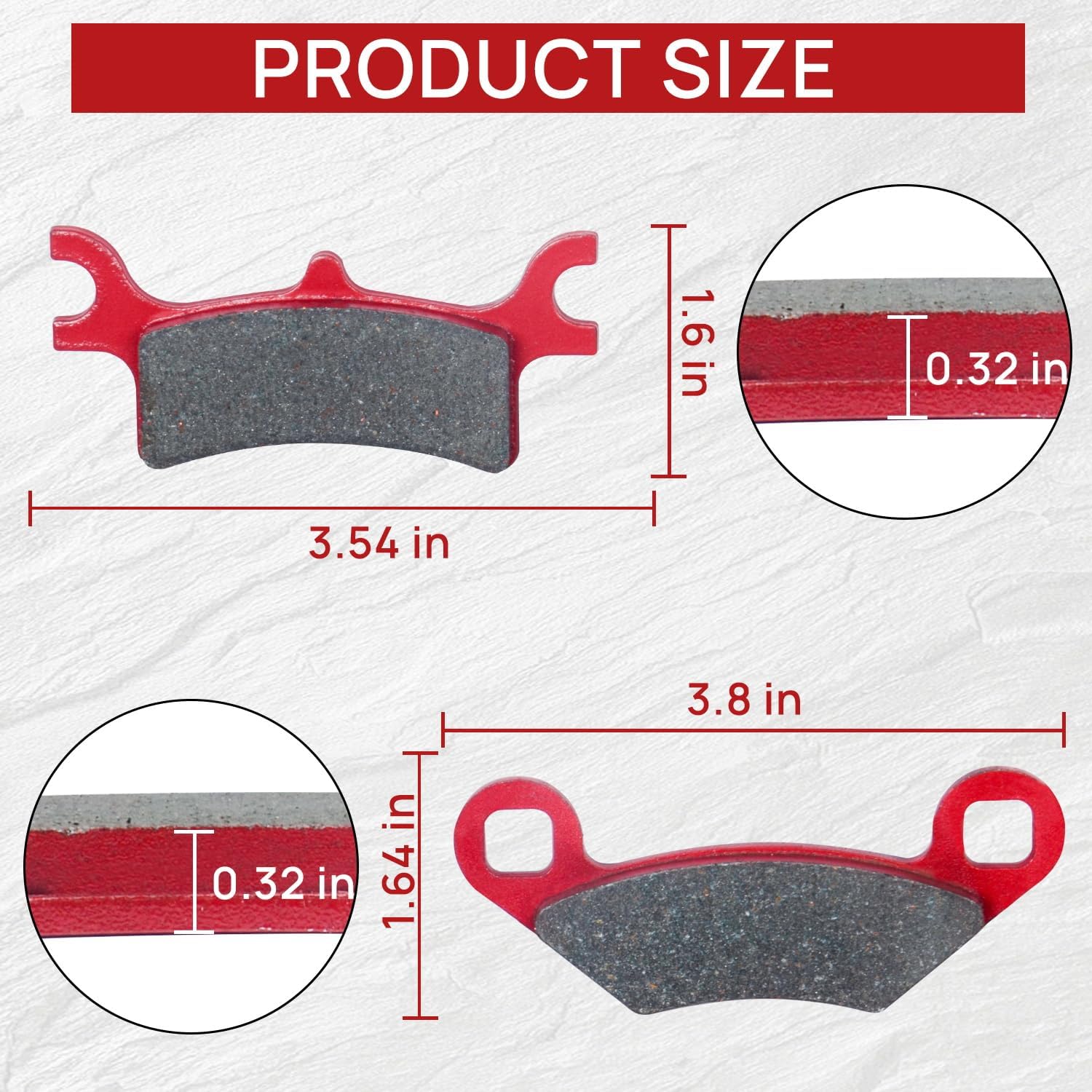 Brake Pads Front and Rear Compatible with Polaris Sportsman 450 500 700 800 4x4 Scrambler 500 400 Trail Blazer 250 330 Magnum 330 500 Trail Boss 330 Xpedition 325 3 Sets Ceramic
