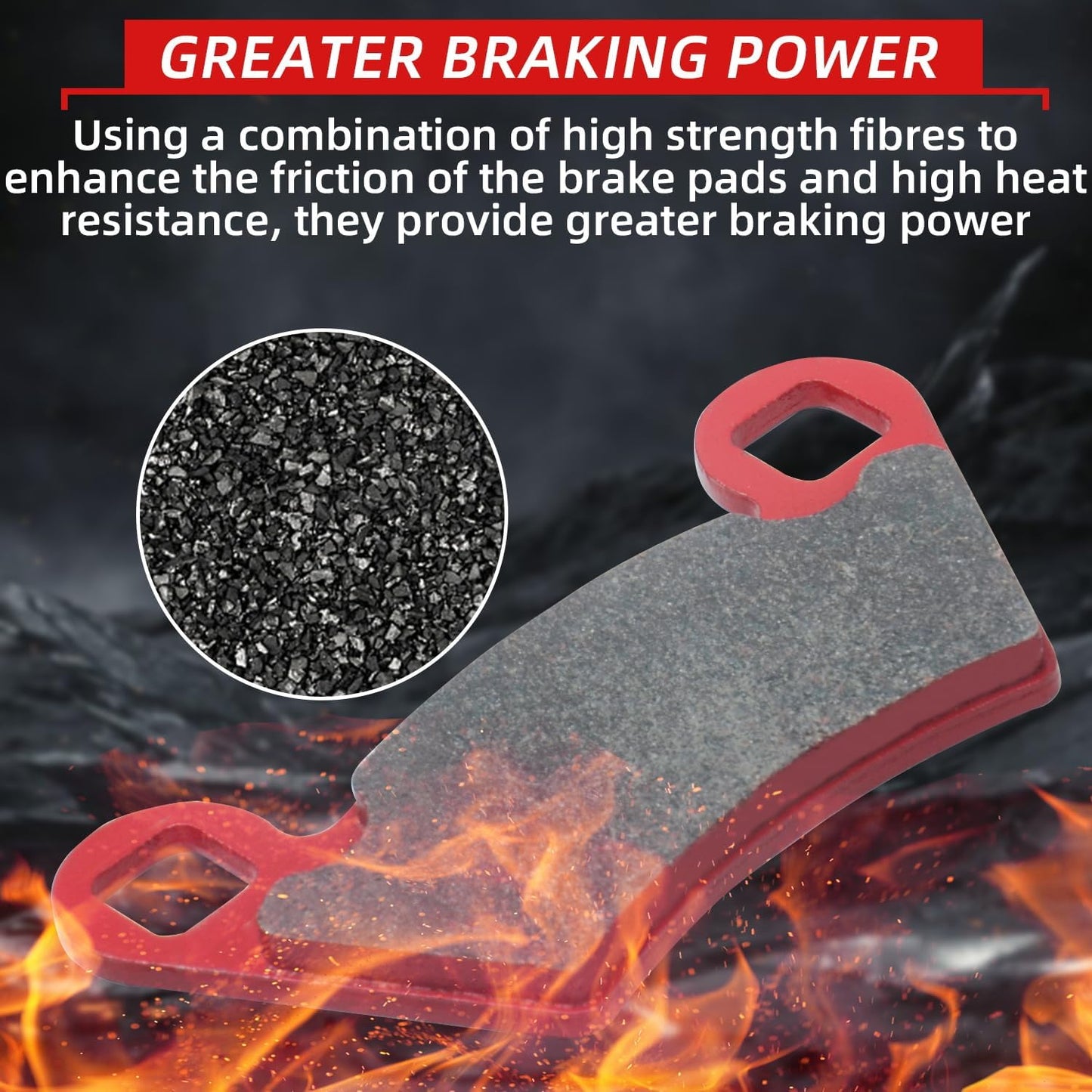 Upgraded Polaris Brake Pads Front and Rear Compatible With 2012-2018 Ranger XP 900, 2008-2013 500 700 800, 2014-2017 Diesel, 2010-2015 EV - 4 Sets Ceramic