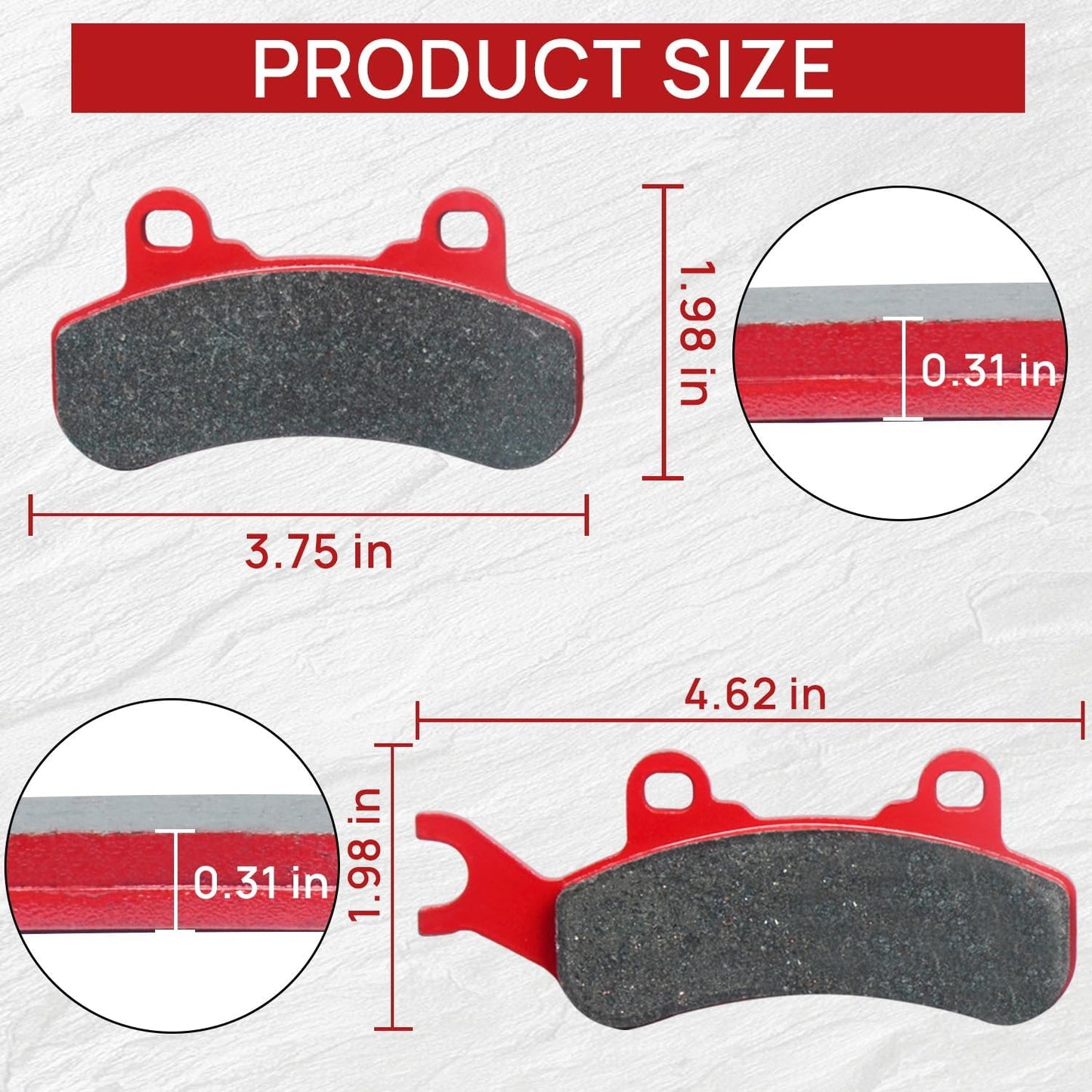 715900380 Brake Pads Front and Rear Compatible with Can Am X3 All Models 2017-2024 including MAX Trail & Sport Ceramic 4 Sets