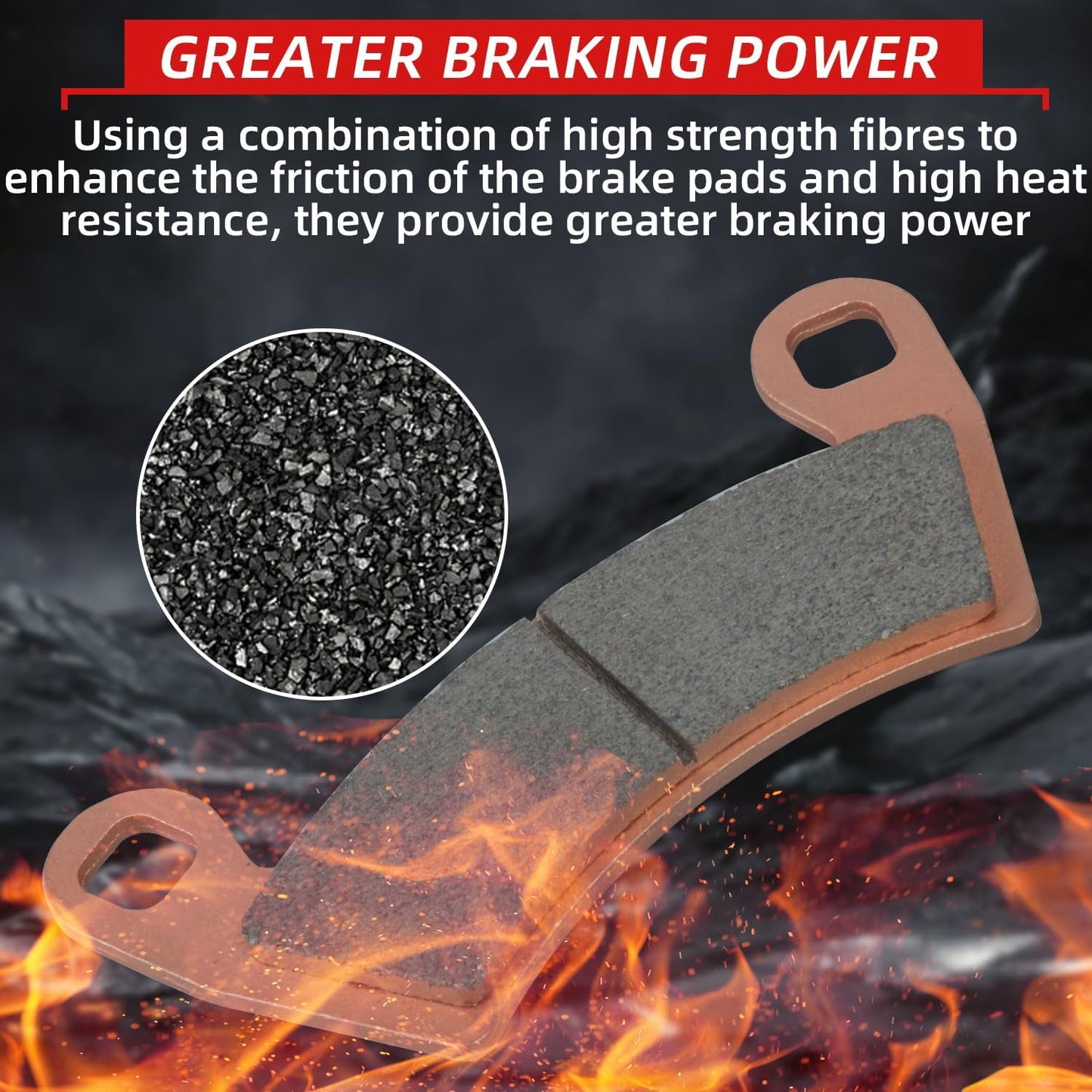 Upgraded Brake Pads Compatible with Polaris RZR XP 1000 EPS 2022 2021 2020 2019 2018 2017 2016 2015 2014 & 2014-2021 RZR 1000 XP 4 Except Premium Edition 4 Sets Sintered Copper FA452 OE 1911228