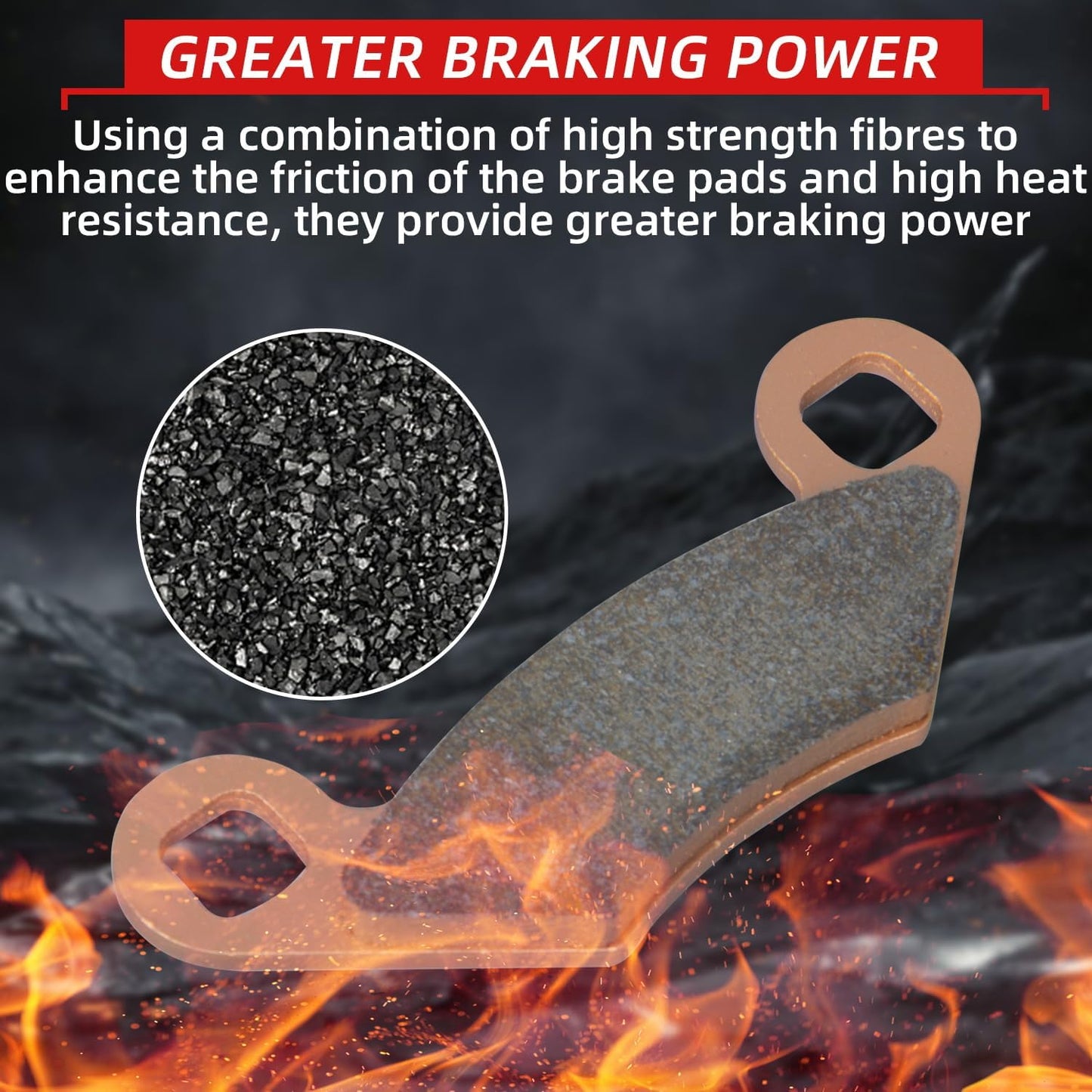 Brake Pads EZAPEX Front and Rear Compatible with Polaris Sportsman 570 500 450 400 800 2009-2020 Touring 570 2017-2024 3 Sets Sintered Copper FA475 FA159