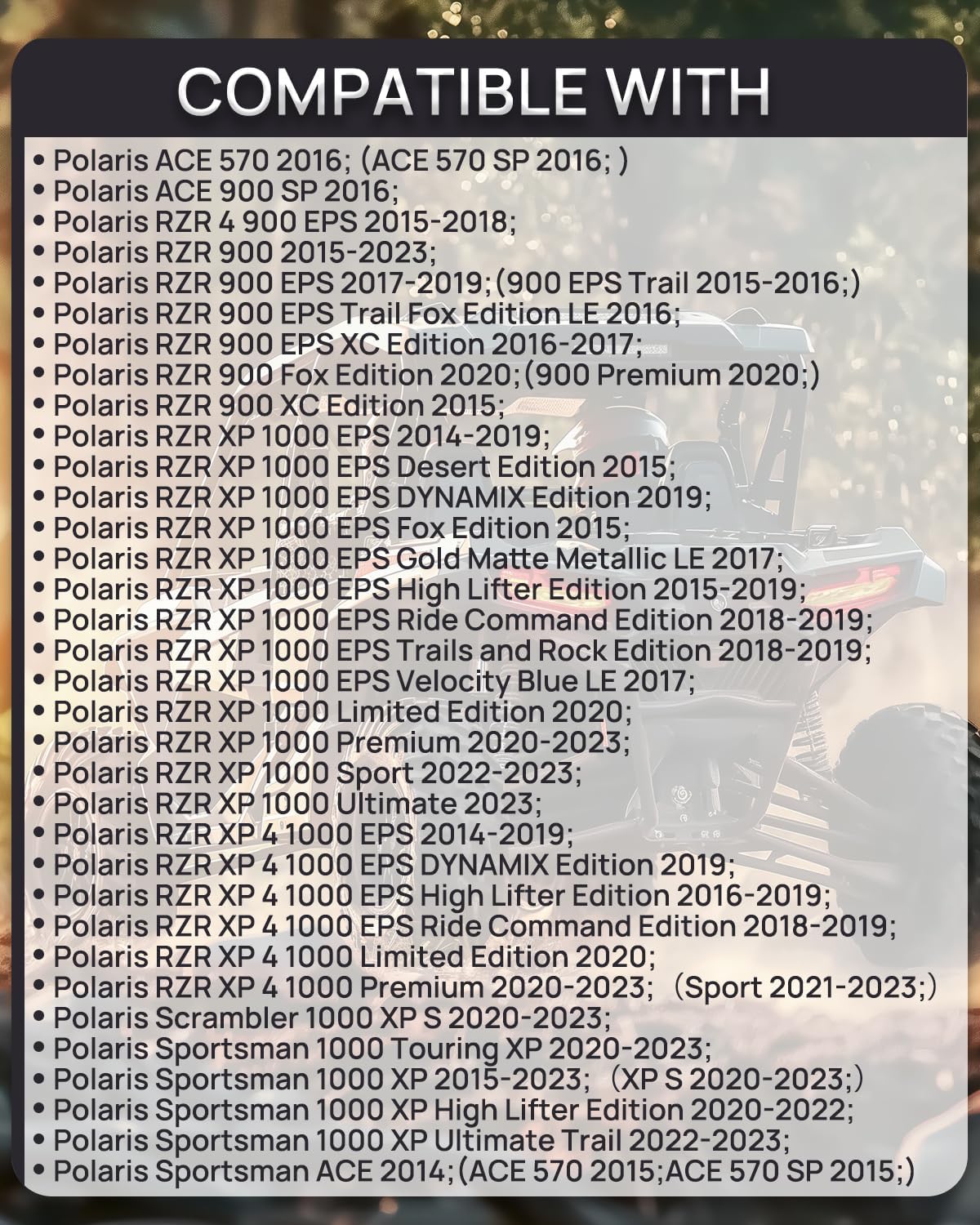 Fuel Pump Assembly Compatible With Polaris Ace 325 Ace 570 Ace 900 RZR 4 900 RZR 64 XP 4 1000 Sportsman Ace 570 2205374