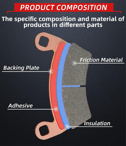 Upgraded Brake Pads Compatible with Polaris RZR XP 1000 EPS 2022 2021 2020 2019 2018 2017 2016 2015 2014 & 2014-2021 RZR 1000 XP 4 Except Premium Edition 4 Sets Sintered Copper FA452 OE 1911228