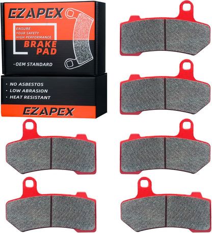 Brake Pads Front and Rear Compatible with Harley Davidson Road Glide 2008-2021 Street Glide 2008-2022 Ultra Classic Electra Glide Ceramic 3 sets 41854-08