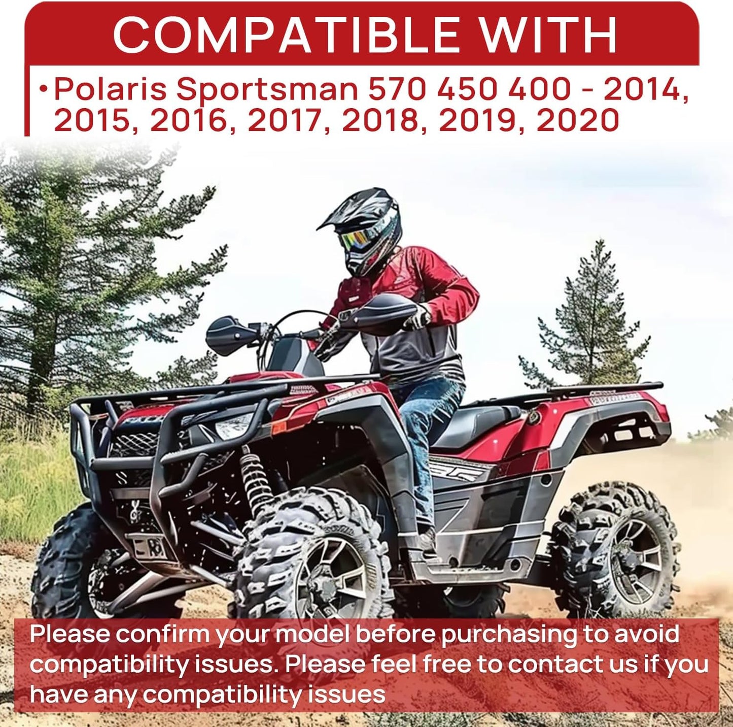 Brake Pads Front and Rear Compatible with Polaris Sportsman 570 450 400 2014 2015 2016 2017 2018 2019 2020 3 Sets Ceramic FA475 FA159