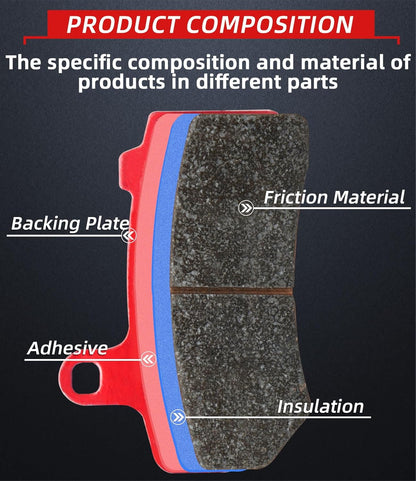 Brake Pads Front and Rear Compatible with Harley Davidson Road Glide 2008-2021 Street Glide 2008-2022 Ultra Classic Electra Glide Ceramic 3 sets 41854-08