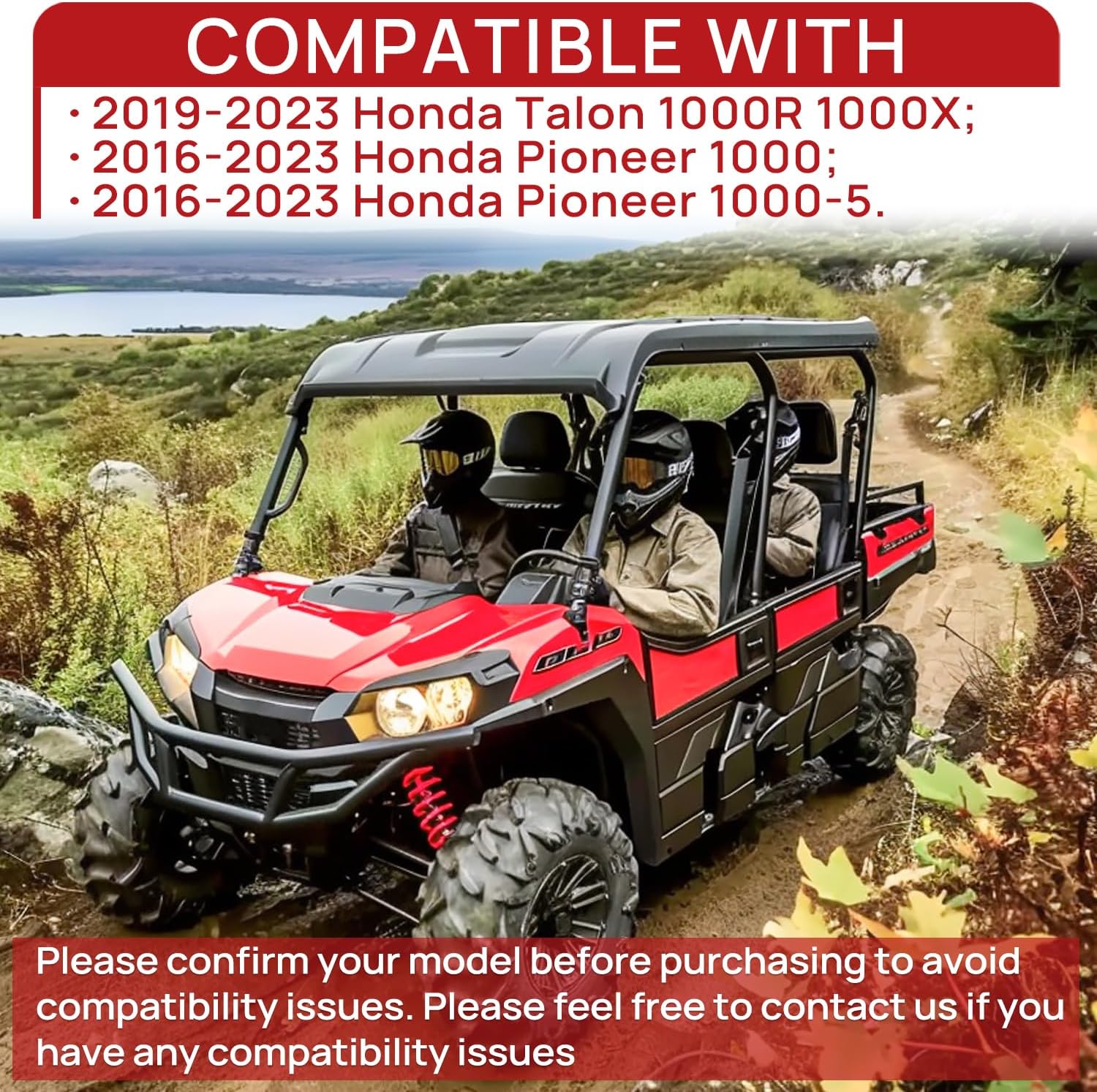 Brake Pad Front and Rear Compatible with 2016-2023 Honda Pioneer 1000&1000-5 2019-2023 Talon1000R&1000X Ceramic 4 Sets 06451-HL4-A01