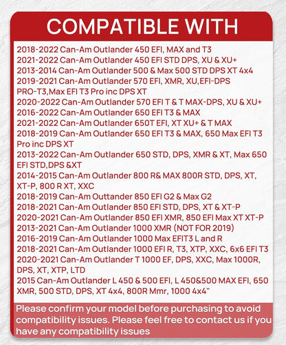 Brake Pads Front and Rear Compatible with Can-Am Outlander 450 500 570 650 800R 850 1000 EFI XT XT-P XMR DPS Max XT/XT-P/XMR/DPS Ceramic 3 sets 705601014