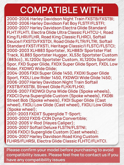 Brake Pads Front and Rear Compatible with 2000-2007 Harley Davidson Electra Glide Ultra Classic Road King Fatboy Heritage Softail Night Train Sintered Copper 3 sets FA400